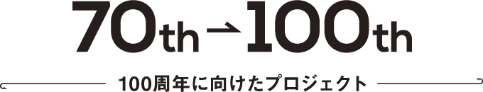 70th→100th 100周年に向けたプロジェクト