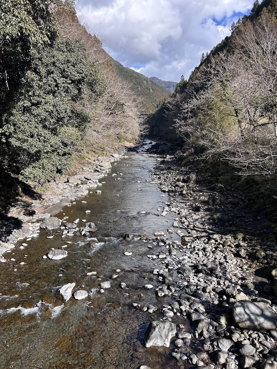 がいきょ堰堤上流 つり橋周辺