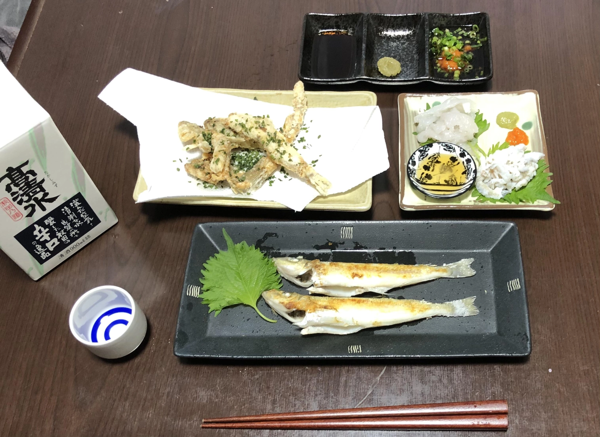 造り、塩焼き、唐揚げ
