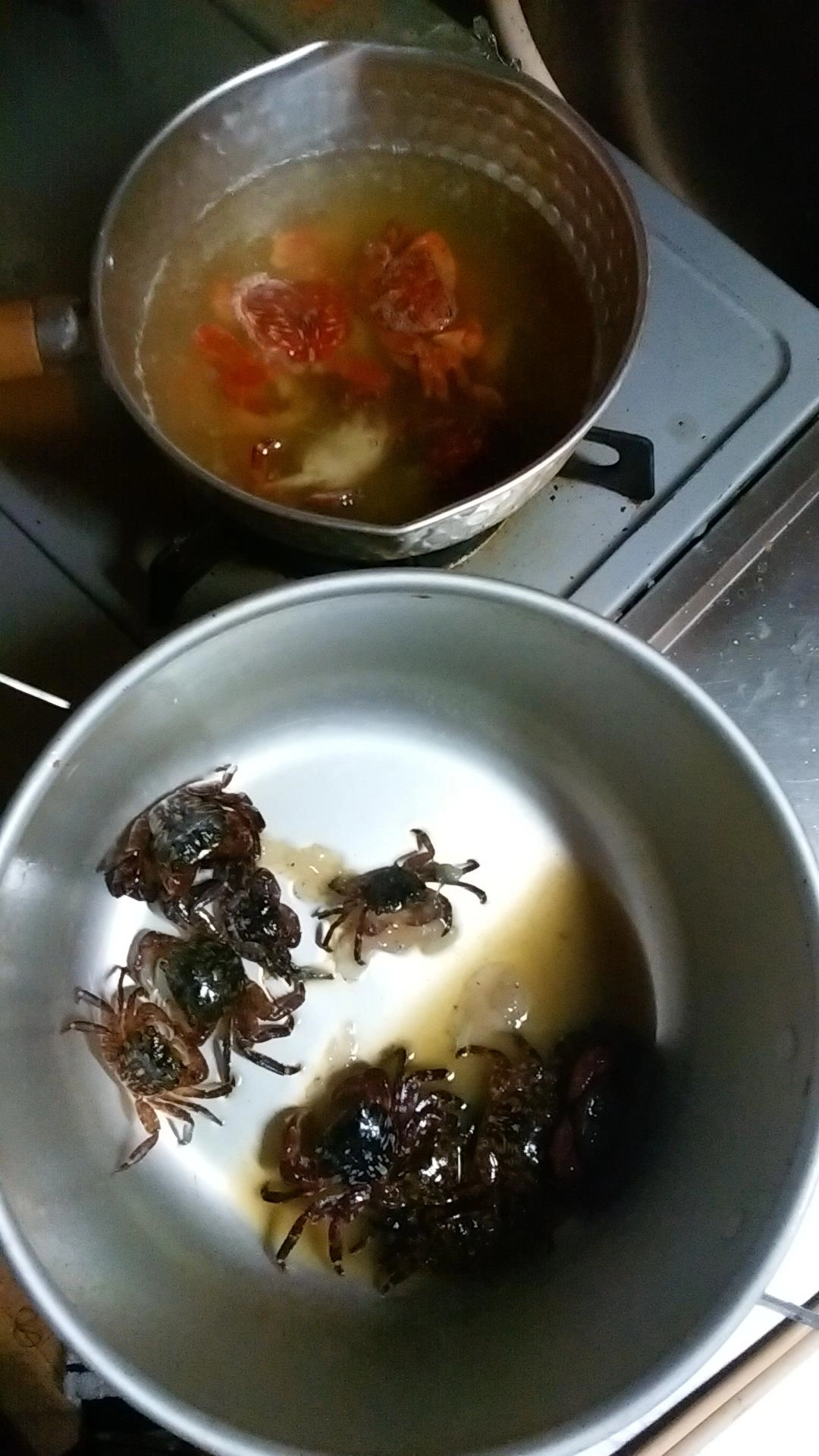 カニ下茹でデス！