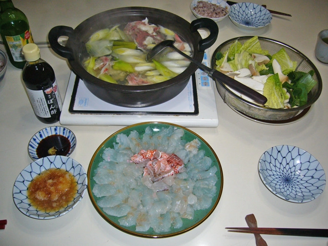 晩飯はオニカサゴのしゃぶしゃぶで決まり！