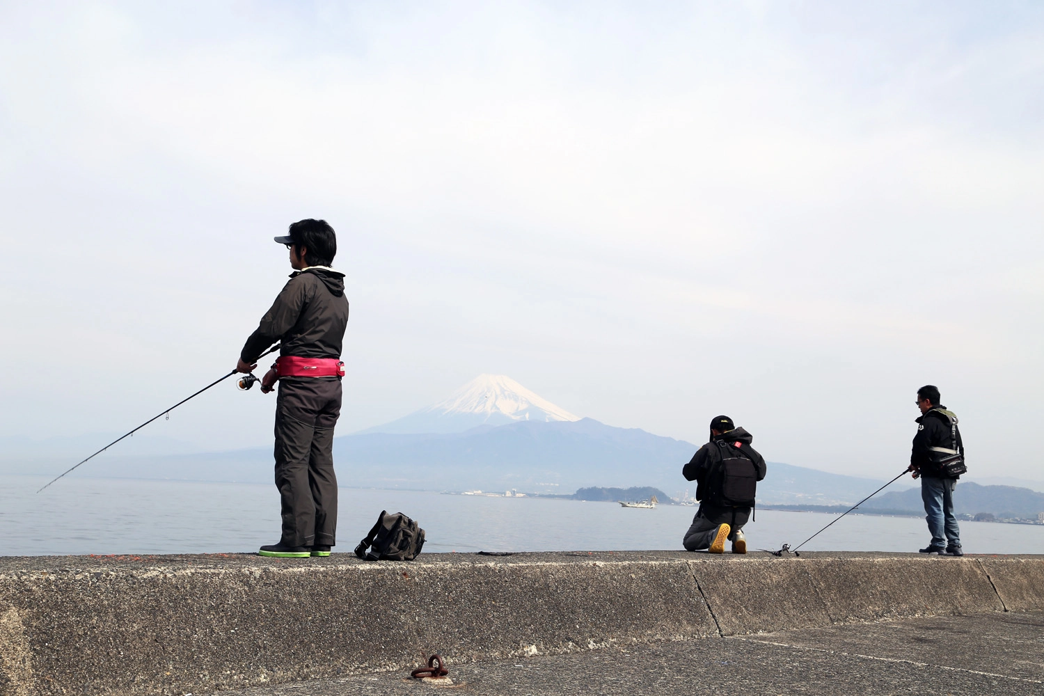 木負堤防　富士山を望む