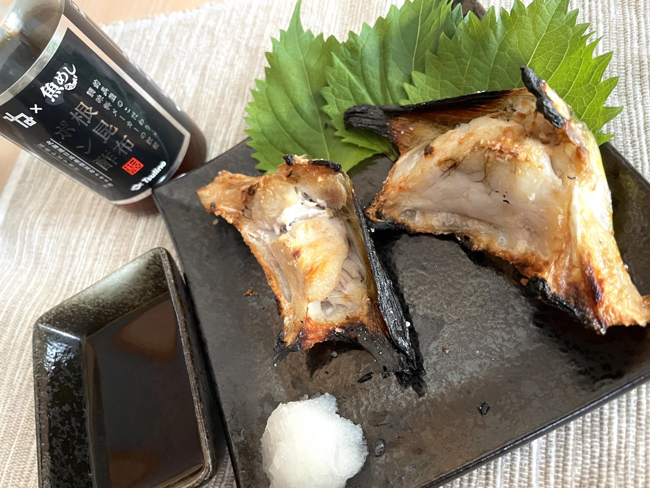 マゴチのカマ焼きwith根昆布ポン酢