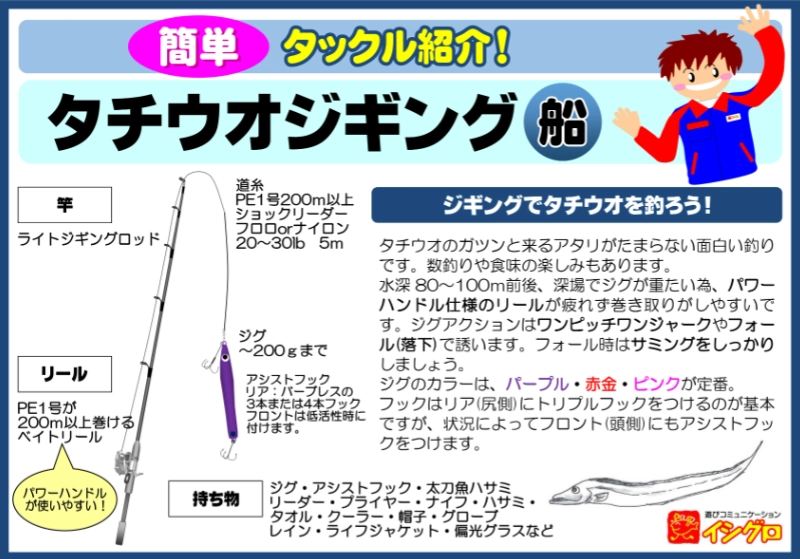 タチウオジギングは
コチラを参考にして下さい！