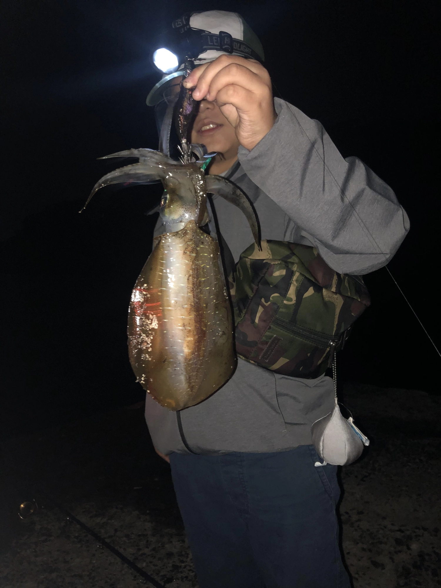 息子のはじめてのエギングでの大物