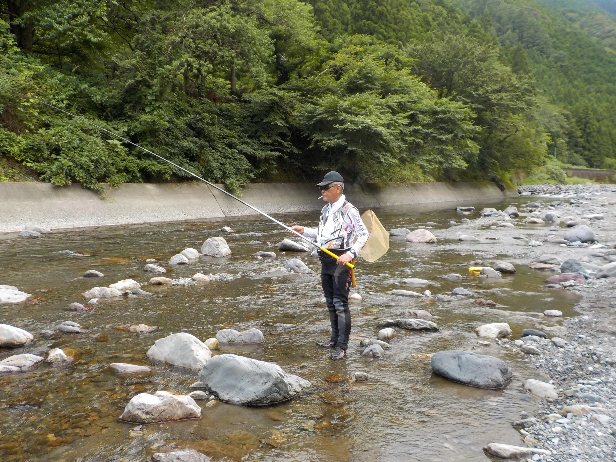 水温２４度　オトリが弱り易いので水合わせは時間をかけて行いましょう。