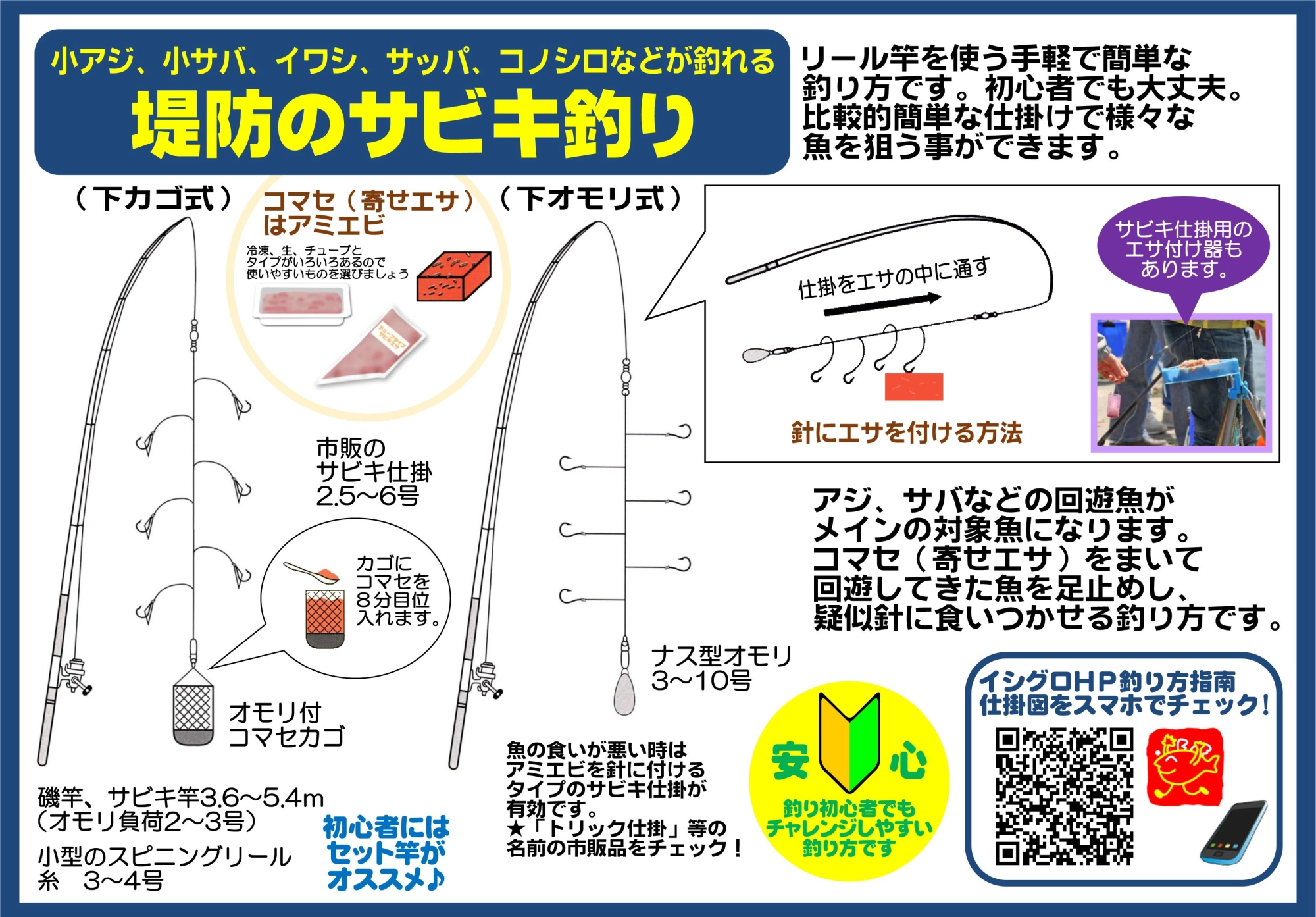 イシグロの釣り指南！
下カゴ式がオススメです♪
参考にしてみて下さい！