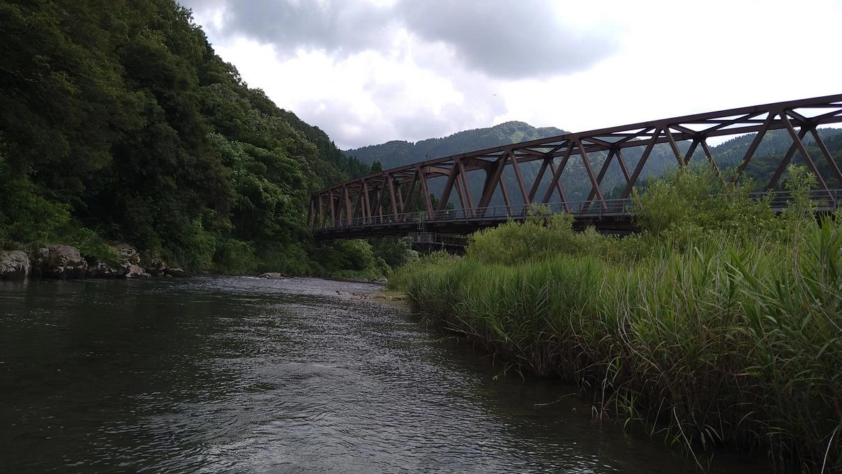 越美北線の列車がポイントのすぐ近くを通って情緒あるポイントでした！
