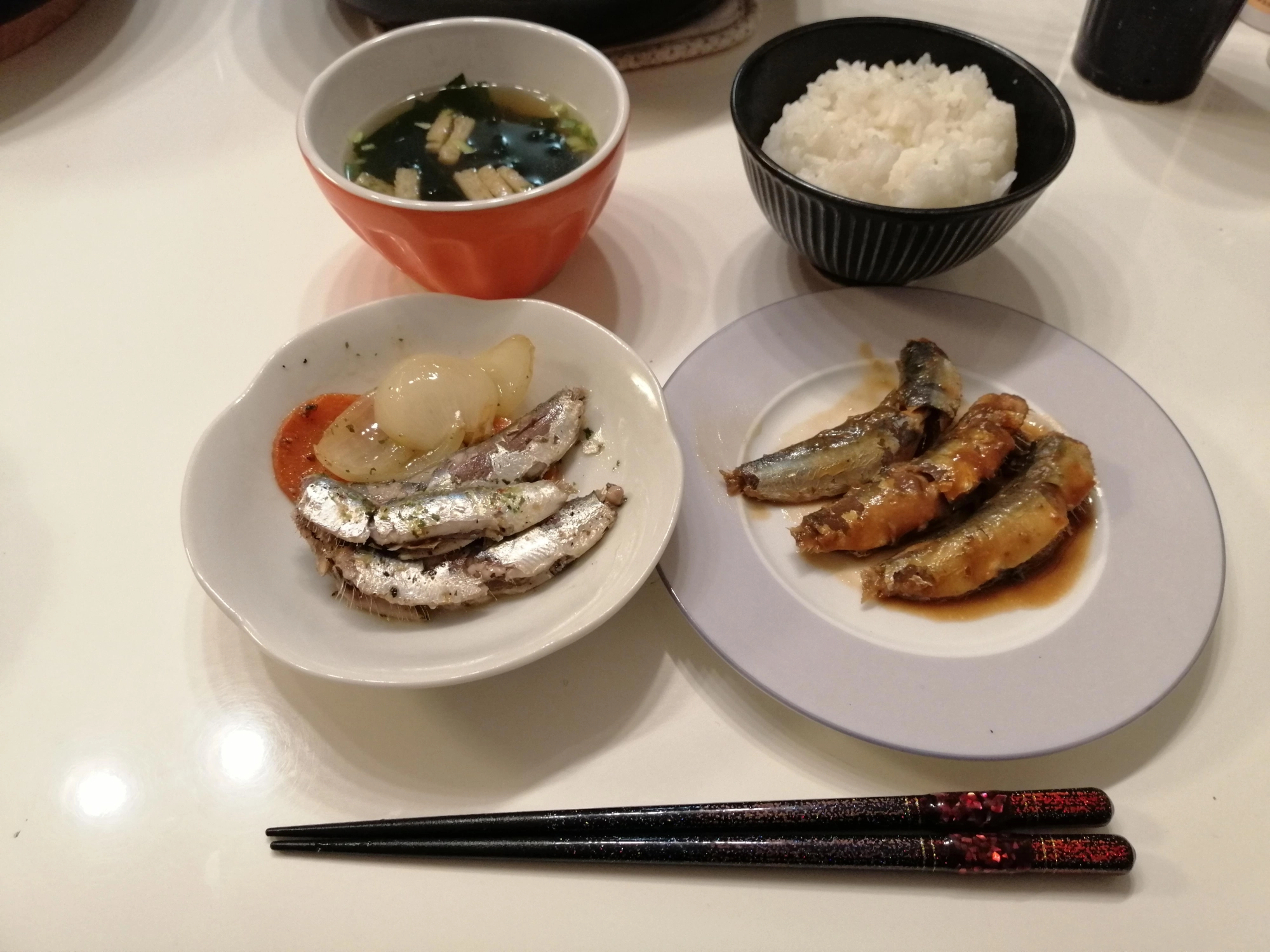 アヒージョと味噌煮でいただきました♪