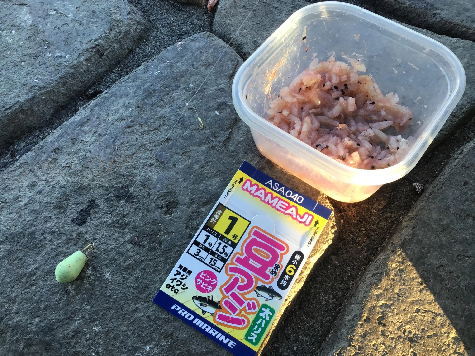今日の仕掛け。久々の1号針サビキデス❗️