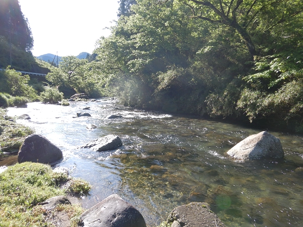 那比川中流域２０ｃｍ増水